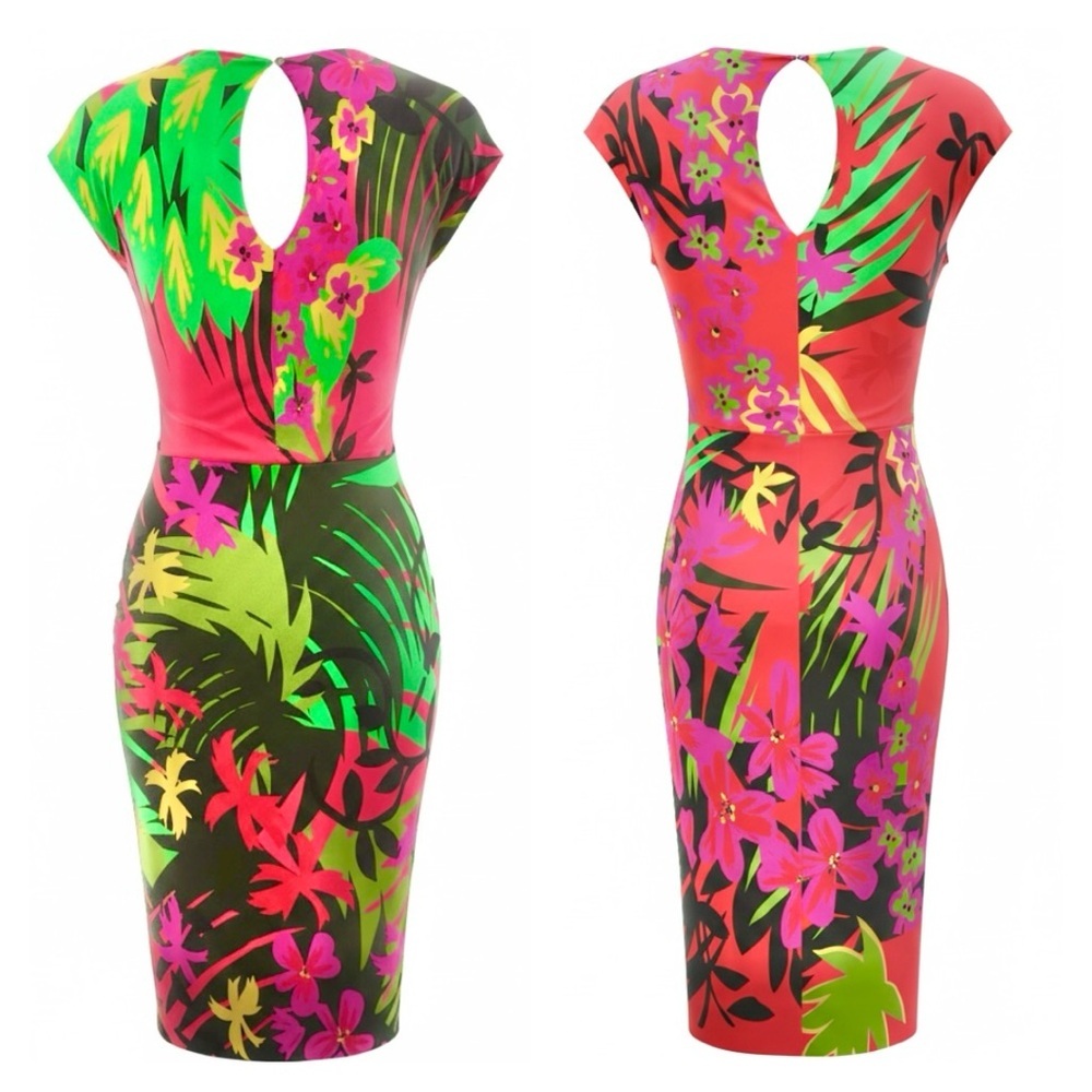 Alberta Ferretti Floral Tropical Print Dress 4